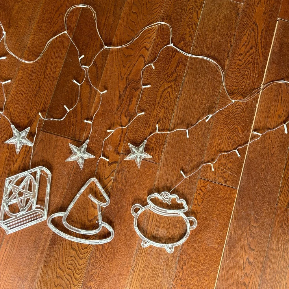 Decorative Halloween Window LED Lights icicles Lights Witchy Witch Theme Twinkle